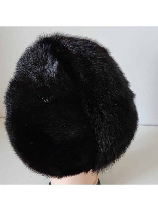 VISON Genuine Mink Beret Hat Brown Fur CANADA